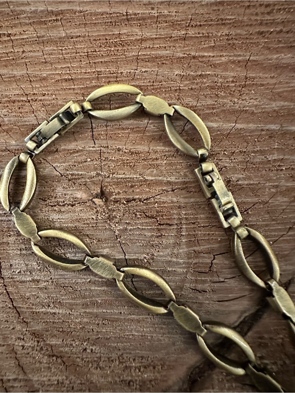 Gold Tone Oval-Link Bracelet with Amber Crystals - Picture 6 of 8